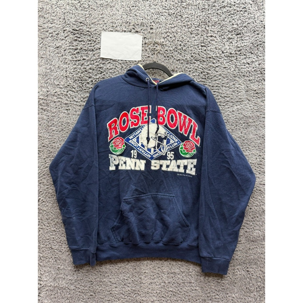 Vintage Trau & Loevner Penn State Nittany Lions 1995 Rose Bowl Hoodie Navy L